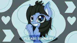 Size: 3840x2160 | Tagged: safe, artist:an-m, derpibooru import, oc, oc:abstract module, unofficial characters only, earth pony, pony, looking at you, please stand by, smiling, solo