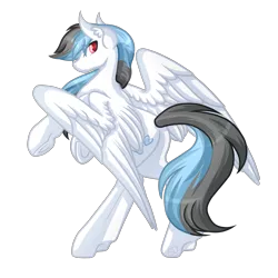 Size: 5000x5000 | Tagged: safe, artist:amazing-artsong, derpibooru import, oc, oc:silver lining, unofficial characters only, pegasus, pony, absurd resolution, looking at you, looking back, male, red eyes, simple background, solo, stallion, transparent background