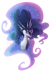 Size: 1299x1868 | Tagged: safe, artist:monogy, derpibooru import, princess cadance, princess celestia, princess luna, twilight sparkle, twilight sparkle (alicorn), oc, oc:dianisis cibele, alicorn, pony, bust, empress, ethereal mane, female, fusion, goddess, mare, multiple eyes, multiple horns, portrait, simple background, solo, transparent background