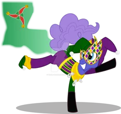 Size: 1024x963 | Tagged: safe, artist:mlp-trailgrazer, derpibooru import, oc, oc:mardi gras, unofficial characters only, pony, jester, louisiana, male, simple background, solo, stallion, transparent background, watermark