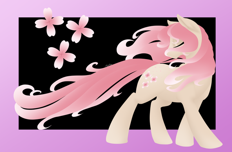 Size: 3744x2448 | Tagged: safe, artist:mythpony, derpibooru import, oc, oc:cherry blossom, unofficial characters only, earth pony, pony, cutie mark, eyes closed, female, high res, hooves, lineless, mare, solo