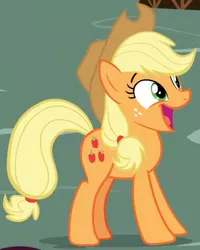 Size: 400x500 | Tagged: safe, derpibooru import, screencap, applejack, earth pony, pony, celestial advice, cropped, cute, faic, female, happlejack, happy, irrational exuberance, jackabetes, mare, open mouth, smiling, solo