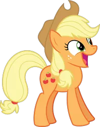 Size: 6400x8086 | Tagged: safe, artist:parclytaxel, derpibooru import, applejack, earth pony, pony, celestial advice, .svg available, absurd resolution, cute, female, happlejack, happy, irrational exuberance, jackabetes, mare, simple background, smiling, solo, transparent background, vector