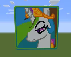 Size: 1280x1024 | Tagged: safe, derpibooru import, princess celestia, pony, bust, game screencap, minecraft, minecraft pixel art, pixel art, portrait