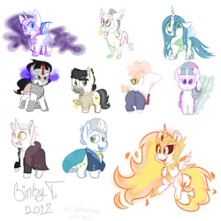 Size: 5000x5000 | Tagged: safe, artist:binkyt11, derpibooru import, daybreaker, discord, doctor caballeron, gladmane, king sombra, nightmare moon, queen chrysalis, starlight glimmer, svengallop, zesty gourmand, alicorn, changeling, draconequus, earth pony, pony, unicorn, a royal problem, absurd resolution, antagonist, chibi, female, firealpaca, male, mare, missing accessory, rings of scorchero, s5 starlight, simple background, sketch, staff, staff of sameness, stallion, white background
