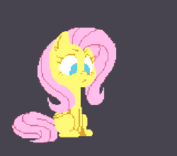 Size: 640x564 | Tagged: safe, artist:cero, artist:jubei the pony, derpibooru import, fluttershy, pegasus, pony, animated, blinking, cute, eyes closed, female, floppy ears, folded wings, frown, gif, gray background, mare, no pupils, one eye closed, open mouth, pixel art, shyabetes, simple background, sitting, sneezing, solo, spread wings, weapons-grade cute, wings, wink