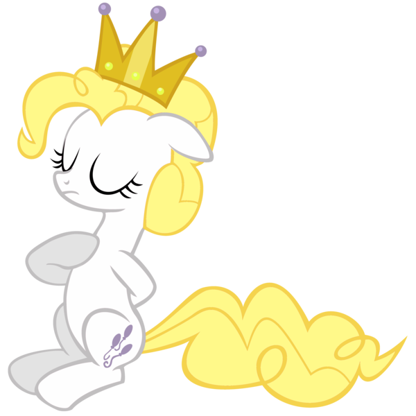 Size: 5000x5000 | Tagged: safe, artist:swearn, derpibooru import, surprise, pony, absurd resolution, crown, eyes closed, floppy ears, g1, g1 to g4, generation leap, jewelry, regalia, simple background, solo, transparent background, vector, wingless