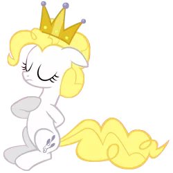 Size: 5000x5000 | Tagged: safe, artist:swearn, derpibooru import, surprise, pony, absurd resolution, crown, eyes closed, floppy ears, g1, g1 to g4, generation leap, jewelry, regalia, simple background, solo, transparent background, vector, wingless