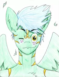 Size: 1580x2048 | Tagged: anthro, anthro oc, artist:vanilla drop, derpibooru import, oc, oc:midnight daydream, part of a set, pegasus, safe, simple background, traditional art, unofficial characters only, white background