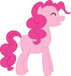 Size: 600x640 | Tagged: safe, artist:pansyseed, derpibooru import, pinkie pie, earth pony, pony, eyes closed, female, mare, missing cutie mark, simple background, solo, transparent background