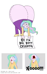 Size: 758x1200 | Tagged: safe, artist:niban-destikim, derpibooru import, princess celestia, equestria girls, balloon, big no, comic, large butt, meme, nose in the air, parody, principal celestia, simple background, simpsons did it, solo, sunbutt, the simpsons, transparent background