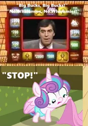 Size: 959x1378 | Tagged: a flurry of emotions, derpibooru import, diaper, edit, edited screencap, human, meme, no whammies, ponyville hospital, press your luck, princess flurry heart, safe, screencap, whammy