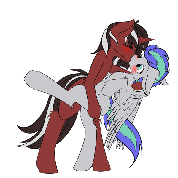 Size: 960x960 | Tagged: safe, artist:frowfrow, derpibooru import, oc, oc:phantom, oc:storm feather, unofficial characters only, pegasus, pony, bipedal, blushing, dancing, gay, holding a pony, kissing, male, simple background, stallion, transparent background, wings