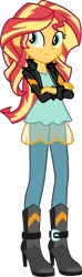 Size: 3000x10136 | Tagged: safe, artist:uponia, derpibooru import, sunset shimmer, dance magic, equestria girls, spoiler:eqg specials, absurd resolution, clothes, crossed arms, female, jacket, leather jacket, pants, simple background, solo, transparent background, vector