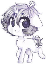 Size: 190x264 | Tagged: safe, artist:shiromidorii, derpibooru import, oc, oc:wasabi, unofficial characters only, pony, unicorn, colt, floppy ears, male, pixel art, simple background, solo, transparent background