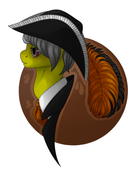 Size: 1200x1600 | Tagged: safe, artist:nekokote, derpibooru import, oc, oc:tez, unofficial characters only, pegasus, pony, feather, female, hat, mare, solo, tricorne