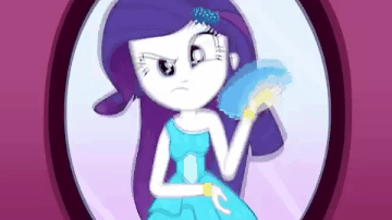Size: 360x202 | Tagged: safe, derpibooru import, rarity, eqg summertime shorts, equestria girls, make up shake up, animated, fall formal outfits, gif