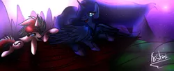 Size: 2168x896 | Tagged: safe, artist:kristelchan-oficial, derpibooru import, princess luna, oc, oc:infinite futura, pony, female, mare, solo