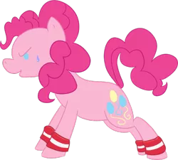 Size: 700x629 | Tagged: safe, artist:pansyseed, derpibooru import, pinkie pie, pony, atg 2016, exercise, leg warmers, newbie artist training grounds, simple background, solo, transparent background
