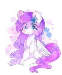 Size: 608x738 | Tagged: safe, artist:windymils, derpibooru import, oc, oc:rosey, unofficial characters only, pegasus, pony, blushing, female, mare, simple background, sitting, solo, transparent background