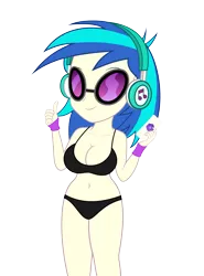 Size: 5032x6783 | Tagged: suggestive, artist:vanchees, derpibooru import, vinyl scratch, equestria girls, legend of everfree, absurd resolution, belly button, bra, breasts, busty vinyl scratch, clothes, female, panties, simple background, solo, solo female, transparent background, underwear, vector