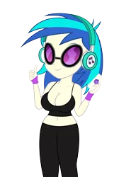 Size: 5032x6783 | Tagged: suggestive, artist:vanchees, derpibooru import, edit, vinyl scratch, equestria girls, legend of everfree, absurd resolution, breasts, busty vinyl scratch, clothes, female, pants, solo, solo female