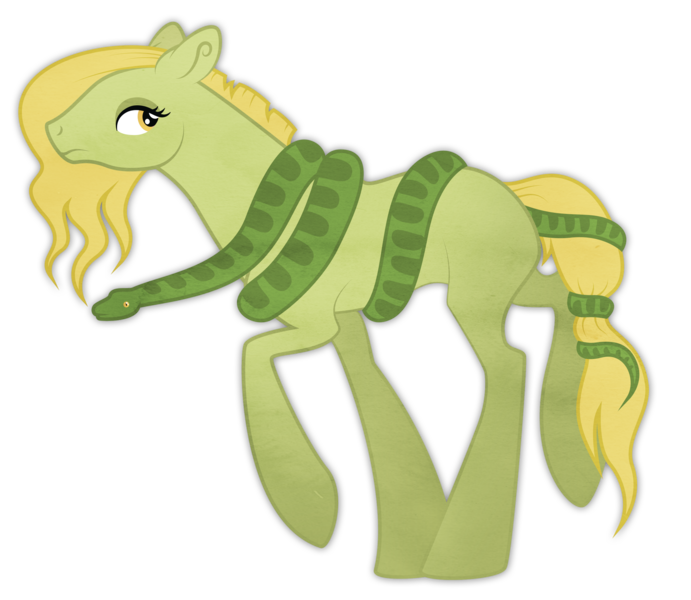 Size: 2450x2126 | Tagged: safe, artist:ivyhaze, derpibooru import, oc, oc:snake charmer, unofficial characters only, earth pony, pony, snake, female, mare, show accurate, simple background, solo, transparent background