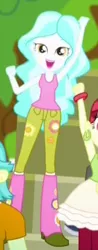 Size: 166x424 | Tagged: safe, derpibooru import, screencap, paisley, eqg summertime shorts, equestria girls, steps of pep, background human, cropped