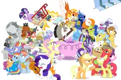 Size: 1182x785 | Tagged: safe, artist:dm29, derpibooru import, angel bunny, applejack, big macintosh, bow hothoof, chipcutter, daybreaker, discord, doctor fauna, feather bangs, fluttershy, hoity toity, maud pie, nightmare moon, photo finish, pinkie pie, prince rutherford, princess flurry heart, rainbow dash, rarity, scootaloo, starlight glimmer, strawberry sunrise, sugar belle, sweetie belle, thorax, trixie, twilight sparkle, twilight sparkle (alicorn), whammy, wild fire, windy whistles, alicorn, changedling, changeling, earth pony, pegasus, pony, unicorn, a flurry of emotions, a royal problem, all bottled up, celestial advice, fluttershy leans in, forever filly, hard to say anything, honest apple, not asking for trouble, parental glideance, rock solid friendship, anger magic, ballerina, basket, bottled rage, camera, cinnamon nuts, clothes, cup, equestrian pink heart of courage, female, food, guitar, heart, heart eyes, helmet, hug, jalapeno red velvet omelette cupcakes, king thorax, kite, magic, male, mining helmet, pancakes, pineapple, pizza costume, pizza head, rainbow dash's parents, reformed four, shipping, shopping cart, simple background, statue, stingbush seed pods, straight, strawberry, sugarmac, teacup, that pony sure does love kites, that pony sure does love teacups, the meme continues, the story so far of season 7, this isn't even my final form, tutu, twilarina, uniform, wall of tags, white background, windyhoof, wingding eyes, wonderbolts uniform