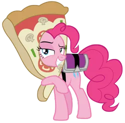 Size: 7100x7000 | Tagged: safe, artist:tardifice, derpibooru import, pinkie pie, pony, rock solid friendship, absurd resolution, pizza head, raised eyebrow, raised hoof, ridiculous, simple background, solo, transparent background, vector