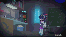 Size: 854x480 | Tagged: safe, derpibooru import, screencap, sci-twi, twilight sparkle, eqg summertime shorts, equestria girls, mad twience, adorkable, animated, clothes, cute, dork, excited, eyes closed, gif, lab coat, laboratory, loop, mad scientist, nerdgasm, science, solo, twiabetes