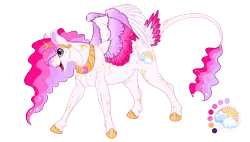 Size: 1260x714 | Tagged: safe, artist:bijutsuyoukai, derpibooru import, oc, oc:morning light, unofficial characters only, pegasus, pony, colored wings, colored wingtips, dappled, female, freckles, hair over one eye, happy, magical lesbian spawn, mare, multicolored wings, offspring, open mouth, parent:princess celestia, parent:twilight sparkle, parents:twilestia, simple background, smiling, solo, sparkles, spread wings, tail feathers, transparent background, wings