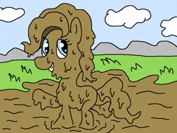 Size: 800x600 | Tagged: safe, artist:amateur-draw, derpibooru import, pinkie pie, earth pony, pony, downvote bait, female, mare, ms paint, mud, muddy, solo, wet and messy