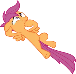 Size: 8497x8284 | Tagged: safe, artist:zeegaas, derpibooru import, scootaloo, pegasus, pony, sleepless in ponyville, absurd resolution, crying, female, filly, lying down, on back, simple background, solo, tears of joy, transparent background, vector