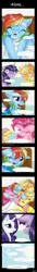 Size: 864x6355 | Tagged: safe, artist:aquariasc, derpibooru import, applejack, fluttershy, pinkie pie, rainbow dash, rarity, twilight sparkle, pony, comic:alone, the mysterious mare do well, bandage, comic, crying, dear princess celestia, hospital, smiling, sun, tears of joy