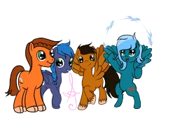 Size: 7778x5250 | Tagged: safe, artist:silversthreads, derpibooru import, oc, oc:curealean sweets, oc:golden stone, oc:pyra prism, oc:thunder chaser, unofficial characters only, earth pony, pegasus, pony, absurd resolution, brother and sister, brothers, commission, digital art, family, female, fire, fire dance, group, male, mare, siblings, simple background, sisters, stallion, transparent background