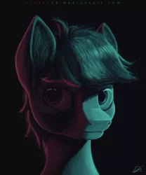 Size: 2500x3000 | Tagged: safe, artist:syntaxartz, derpibooru import, oc, oc:archi sketch, unofficial characters only, pony, black background, bust, ear fluff, low light, portrait, simple background, solo