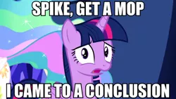 Size: 1366x768 | Tagged: suggestive, derpibooru import, princess celestia, twilight sparkle, twilight sparkle (alicorn), alicorn, pony, totally legit recap, female, frown, i came, image macro, implied orgasm, implied vaginal secretions, innuendo, looking at you, mare, meme, open mouth, pun, solo focus, sunbutt, wide eyes, worried