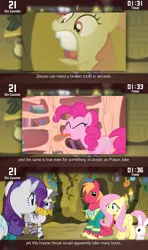 Size: 640x1080 | Tagged: safe, derpibooru import, screencap, apple bloom, big macintosh, fluttershy, pinkie pie, rarity, zecora, earth pony, pegasus, pony, unicorn, zebra, cinemare sins, bridle gossip, filli vanilli, the cutie pox, golden oaks library, zecora's hut