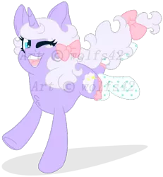 Size: 722x782 | Tagged: safe, artist:wolfs42, derpibooru import, oc, unofficial characters only, pony, unicorn, cute, female, one eye closed, simple background, transparent background, watermark, wink