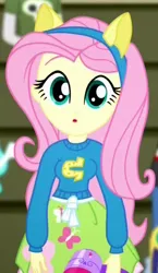 Size: 352x607 | Tagged: safe, derpibooru import, screencap, fluttershy, eqg summertime shorts, equestria girls, steps of pep, breasts, busty fluttershy, cropped, cute, shyabetes, wondercolts, wondercolts uniform