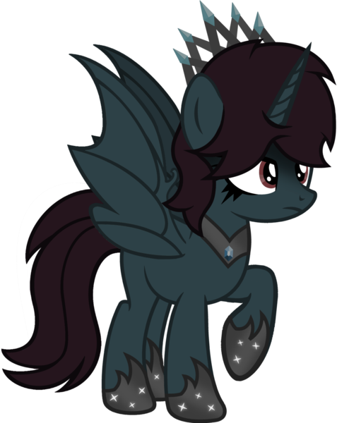 Size: 1280x1610 | Tagged: safe, artist:fletcherthehuntress, derpibooru import, oc, oc:raevyn nekrosis, unofficial characters only, alicorn, bat pony, bat pony alicorn, pony, alicorn oc, crown, female, jewelry, mare, regalia, simple background, solo, transparent background, vector