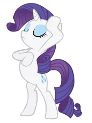 Size: 900x1200 | Tagged: safe, artist:lcpsycho, derpibooru import, rarity, pony, unicorn, the return of harmony, bipedal, eyes closed, female, mare, raised hoof, simple background, solo, transparent background, vector