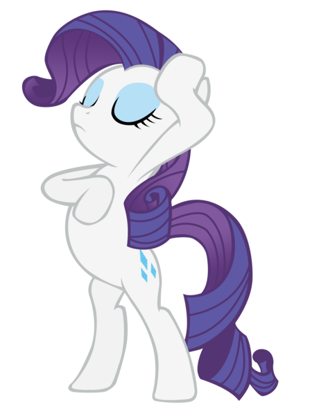 Size: 2400x3200 | Tagged: safe, artist:lcpsycho, derpibooru import, rarity, pony, unicorn, the return of harmony, bipedal, eyes closed, female, mare, missing horn, simple background, solo, transparent background, vector