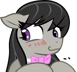 Size: 1000x941 | Tagged: safe, artist:haetran, artist:reiduran, derpibooru import, octavia melody, earth pony, pony, blushing, bust, cute, embarrassed, female, floppy ears, mare, portrait, reaction image, shy, simple background, solo, transparent background, vector