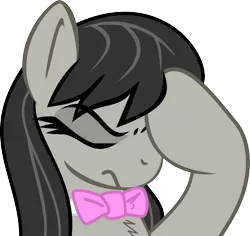 Size: 3911x3687 | Tagged: safe, artist:haetran, artist:reiduran, derpibooru import, octavia melody, earth pony, pony, bust, chest fluff, facehoof, female, mare, portrait, reaction image, simple background, solo, transparent background, vector