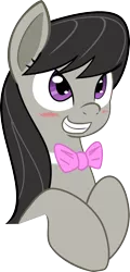 Size: 1000x2088 | Tagged: safe, artist:haetran, artist:reiduran, derpibooru import, octavia melody, earth pony, pony, blushing, bust, cute, female, mare, portrait, reaction image, simple background, smiling, solo, transparent background, vector