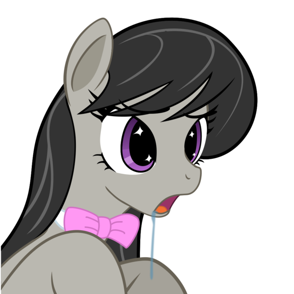 Size: 1000x1000 | Tagged: safe, artist:haetran, artist:reiduran, derpibooru import, octavia melody, earth pony, pony, bust, drool, female, mare, portrait, reaction image, simple background, solo, transparent background, vector, wide eyes