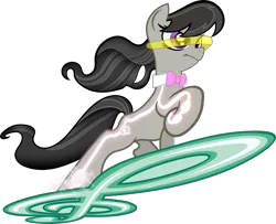 Size: 2000x1621 | Tagged: safe, artist:haetran, derpibooru import, idw, octavia melody, earth pony, pony, female, mare, science fiction, simple background, solo, surfing, transparent background, vector