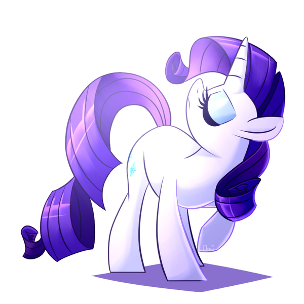 Size: 800x800 | Tagged: safe, artist:ogaraorcynder, derpibooru import, rarity, pony, eyes closed, nose in the air, raised hoof, simple background, solo, white background